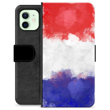 iPhone 12 Premium Flip Cover med Pung - Fransk Flag