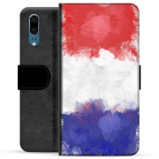 Huawei P20 Premium Flip Cover med Pung - Fransk Flag