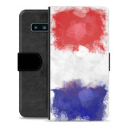 Samsung Galaxy S10+ Premium Flip Cover med Pung - Fransk Flag