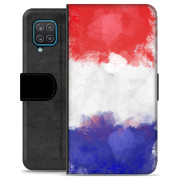 Samsung Galaxy A12 Premium Flip Cover med Pung - Fransk Flag