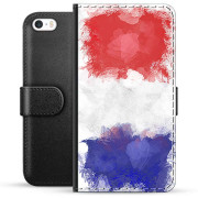 iPhone 5/5S/SE Premium Flip Cover med Pung - Fransk Flag