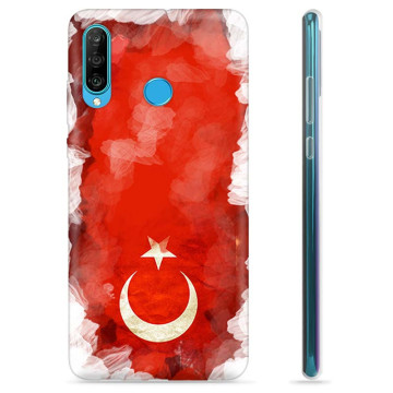 Huawei P30 Lite TPU Cover - Tyrkisk Flag