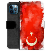 iPhone 12 Pro Premium Flip Cover med Pung - Tyrkisk Flag