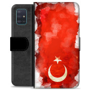 Samsung Galaxy A51 Premium Flip Cover med Pung - Tyrkisk Flag