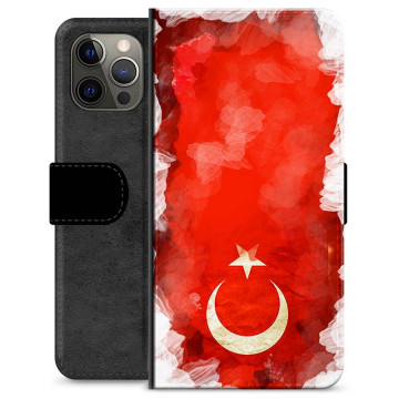 iPhone 12 Pro Max Premium Flip Cover med Pung - Tyrkisk Flag