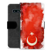 Samsung Galaxy S10+ Premium Flip Cover med Pung - Tyrkisk Flag