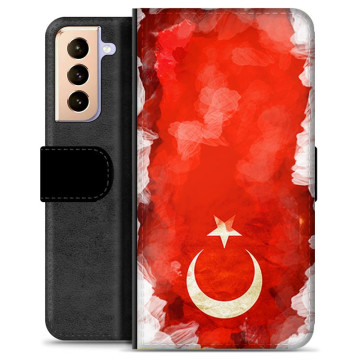 Samsung Galaxy S21+ 5G Premium Flip Cover med Pung - Tyrkisk Flag