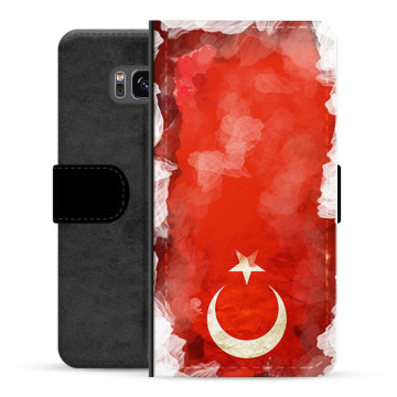 Samsung Galaxy S8 Premium Flip Cover med Pung - Tyrkisk Flag