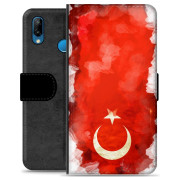 Huawei P20 Lite Premium Flip Cover med Pung - Tyrkisk Flag