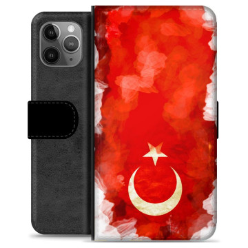 iPhone 11 Pro Max Premium Flip Cover med Pung - Tyrkisk Flag