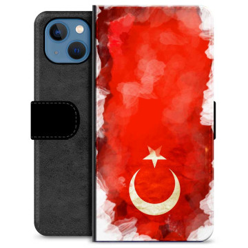 iPhone 13 Premium Flip Cover med Pung - Tyrkisk Flag