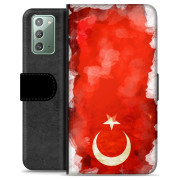 Samsung Galaxy Note20 Premium Flip Cover med Pung - Tyrkisk Flag