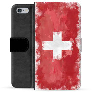 iPhone 6 / 6S Premium Flip Cover med Pung - Schweizisk Flag