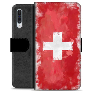 Samsung Galaxy A50 Premium Flip Cover med Pung - Schweizisk Flag