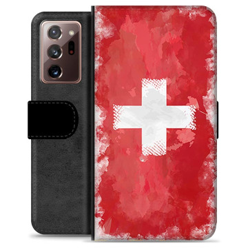 Samsung Galaxy Note20 Ultra Premium Flip Cover med Pung - Schweizisk Flag