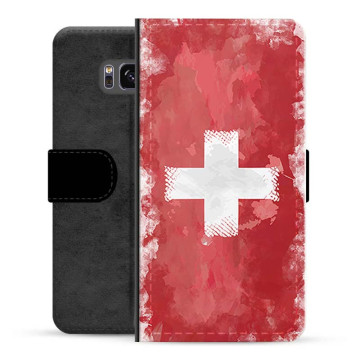 Samsung Galaxy S8 Premium Flip Cover med Pung - Schweizisk Flag
