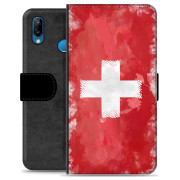 Huawei P20 Lite Premium Flip Cover med Pung - Schweizisk Flag