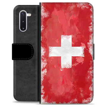 Samsung Galaxy Note10 Premium Flip Cover med Pung - Schweizisk Flag