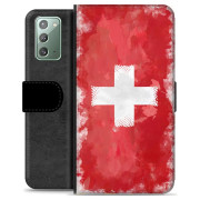 Samsung Galaxy Note20 Premium Flip Cover med Pung - Schweizisk Flag