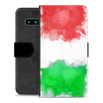 Samsung Galaxy S10+ Premium Flip Cover med Pung - Italiensk Flag