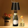 Touch Control Wine Bottle Light 3 Changing Color LED Lamp Bærbar skrivebordslampe til bar, fest - sort