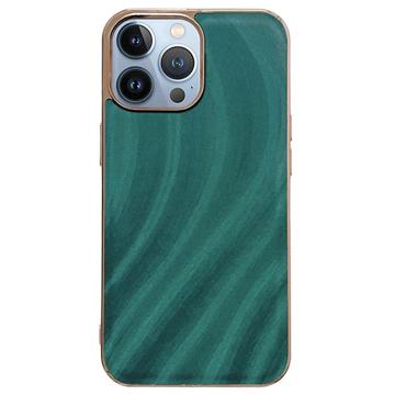 Abstract Series iPhone 14 Pro Max Dækket TPU Cover - Grøn