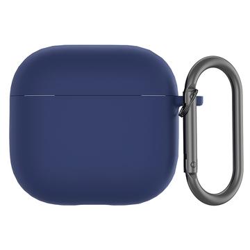 AirPods 4 Silikone Cover med Karabinhage - Mørkeblå