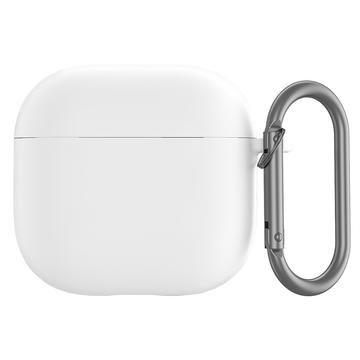 AirPods 4 Silikone Cover med Karabinhage - Hvid