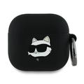 AirPods 4 Karl Lagerfeld Choupette Head 3D silikoneetui - Sort