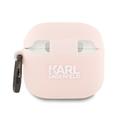 AirPods 4 Karl Lagerfeld Choupette Head 3D silikoneetui - Pink