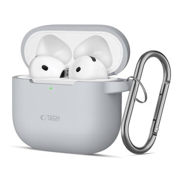 AirPods 4 Tech-Protect Silikone krog etui - Farveblyant grå