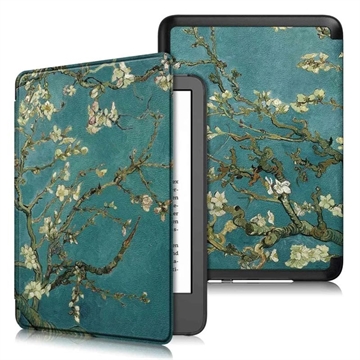 Amazon Kindle 11th Gen (2022) Smart Folio Cover - Hvide blomster