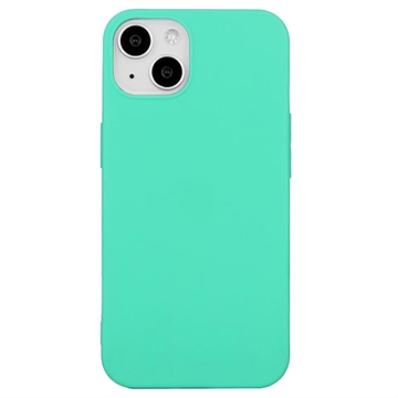 iPhone 15 Plus Anti-Fingeraftryk Mat TPU Cover - Cyan