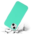 iPhone 15 Plus Anti-Fingeraftryk Mat TPU Cover - Cyan