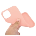 iPhone 15 Plus Anti-Fingeraftryk Mat TPU Cover - Pink