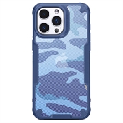iPhone 15 Pro Anti-Shock Hybrid Cover - Camouflage - Blå