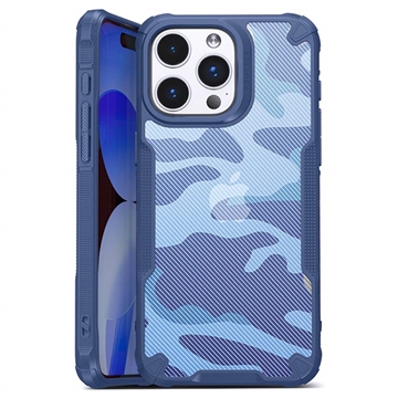 iPhone 15 Pro Max Anti-Shock Hybrid Cover - Camouflage - Blå