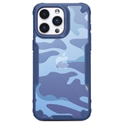 iPhone 15 Pro Max Anti-Shock Hybrid Cover - Camouflage - Blå