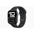 Apple Watch 10 GPS MWWE3QN/A - Aluminium, sort sportsarmbånd, S/M, 42mm - Kulsort