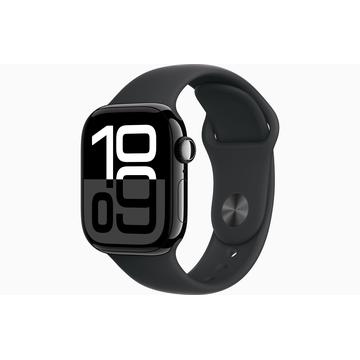 Apple Watch 10 GPS MWWE3QN/A - Aluminium, sort sportsarmbånd, S/M, 42mm - Kulsort