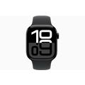 Apple Watch 10 GPS MWWE3QN/A - Aluminium, sort sportsarmbånd, S/M, 42mm - Kulsort