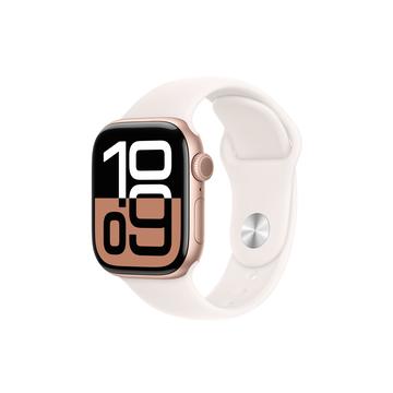 Apple Watch 10 GPS MWWH3QN/A - Aluminium, Light Blush-sportsbånd, S/M, 42mm