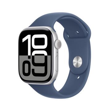 Apple Watch 10 GPS MWWL3QN/A - Aluminium, Denim-sportsbånd, S/M, 46mm