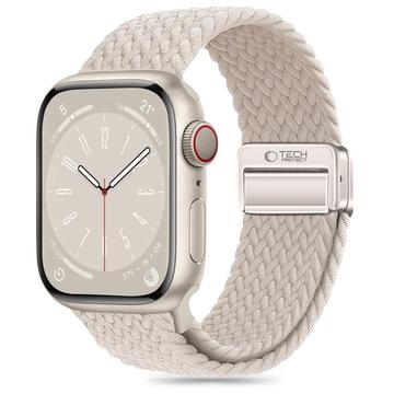 Apple Watch Series 10/9/8/7/6/SE Tech-Protect NylonMag-rem - 40mm/41mm/42mm - Naturlig titanium