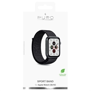 Apple Watch Series 9/8/SE (2022)/7/SE/6/5/4/3/2/1 Puro Nylon Sport Strap - 41mm/40mm/38mm - Sort