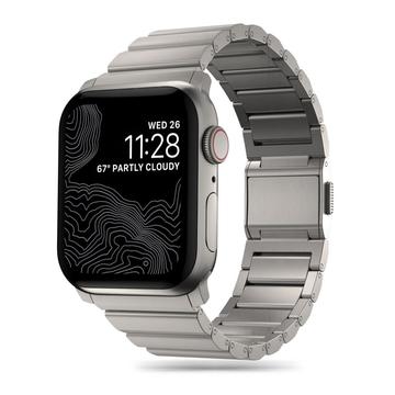 Apple Watch Series Ultra 2/Ultra/9/8/SE (2022)/7/SE/6/5/4/3/2/1 Tech-Protect SteelBand-rem i rustfrit stål - 49mm/45mm/44mm/42mm - Titanium