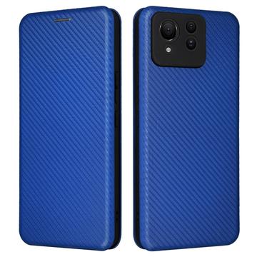 Asus Zenfone 11 Ultra Flip Cover - Karbonfiber - Blå