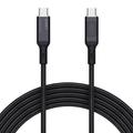 Aukey CB-MCC101 USB-C-kabel m. LCD-skærm - 100W, 1m - Sort