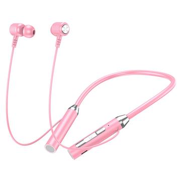 B3 9D Surround Stereo Sports Bluetooth-hovedtelefoner med silikonehalsbånd - Pink