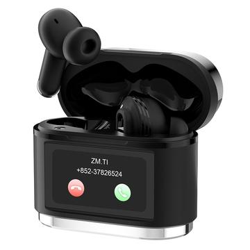 BD2 Smart Digital Display Trådløst Bluetooth-headset - Touch Screen, ANC & ENC Noise Cancelling - Sølv